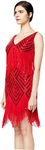 MISSCHEN Women's 1920s Great Gatsby Dress Sequin Flapper Dress Slip Mini Short Dress S Red