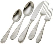 Yamazaki Platinum 20-Piece Wave Flatware Set, Service for 4, Silver