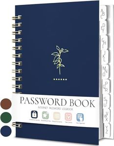 Password Book,Password Keeper Book with Alphabetical Tab,Portable Password Books for Seniors for Internet Website Address Log in Detail,Small Pocket Size 5.5 * 3.7 inches (Navy Blue)