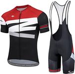 Santic Men's Cycling Jersey Set Bib Shorts 4D Padded Short Sleeve Outfits Set Quick-Dry