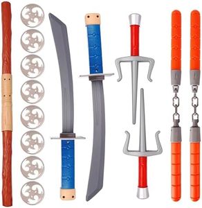 Sepco 15PCS Ninja Warrior Toy Weapons Role Play Set for Children Pretend Play Battles Dress up Party Photo Booth Props