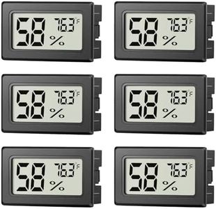 6 Pack Mini Hygrometer Indoor Humidity Meter, Small Digital Thermometer Humidity Gauge Meter, Indoor Thermometer Hygrometer Monitor Fahrenheit (℉) for Thermostat Reptile Tank, Mason Jars