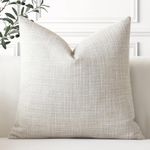 Artscope Linen Cushion Covers Set of 1 Decorative Square Pillowcase Pillow Cover 18x18 Inch for Home Decor Sofa Bedroom Car 45x45cm Beige