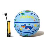 7" Basketball for Kids, Trampoline Basketballs for Small Hoops Basketball Game，PVC Mini Basketball for Indoor, Outdoor, Pool Parties,Soft and Bouncy, Includes Air Pump & Mesh Bag (Light Blue)