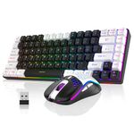 RedThunder K84 Wireless Keyboard and Mouse Combo, RGB Backlit Rechargeable Battery, 75% Layout 84 Keys TKL Ultra Compact Gaming Keyboard & Lightweight 3200 DPI Honeycomb Optical Mouse 2-Colors