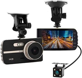 Car Dash Cam 4'' IPS Screen FHD 1080P Front + Rear Car Dash Cam with G-Sensor, Motion Detection, Parking Mode,Super Night Vision