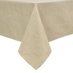 Hiasan Faux Linen Square Tablecloth - Wrinkle Free, Washable Rust-Proof Square Table Cloth for Kitchen Dining Room Holiday Table Cover for Party Dinner, Farmhouse, Beige, 54 X 54 Inch