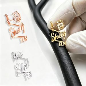 Personalized Stethoscope Name Tag - Stainless Steel Engraved ID Charm