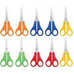 10 Pcs Kids Scissors, Children Blunt tip Safety Scissors Plastic Handle Handmade Scissors Preschool Training Scissors with cm-Scale for Scrapbooking Art DIY Craft Students Teaching Stationery