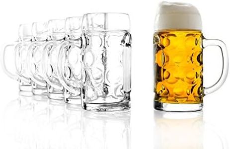 Stölzle Lausitz Mug ISAR/Set of 6 Beer Mugs 0.5 Liter/Durable Beer Stein / 0.5L Glasses Made from Soda Lime Glass/Dishwasher-Safe Steins