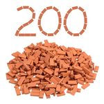 Civaner 1/35 Scale 200 PCS Mini Bricks Tiny Bricks for Landscaping Red Miniature Bricks Model Brick Wall Small Bricks for Crafts Realistic Fake Bricks Mini Blocks for Dollhouse Garden (200+-10Pcs