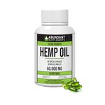 NEW Hemp Oil Capsules - 60 Softgels – 60,000mg Extra Strength Formula Helps Treat Inflammation & Pain Relief - Derived Hemp Seed Oil Rich in Antioxidants Improves Skin Health & Sleep – Non-GMO Omega 3 6 9 Balance Oil Made in Canada