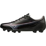 Mizuno Alpha SELECT Soccer Cleat, Football Club, Lightweight, Black/Ignition Red/Blue, 25.5 cm 2E