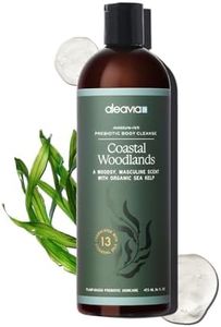 Aleavia Coastal Woodlands Mens Body Cleanse – Organic & All-Natural Prebiotic Body Wash for Men, Woodsy Notes Scented with 13 Essential Oils, – Nourish Your Skin Microbiome – 16 Oz.