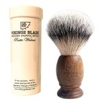 Wooden Shaving Brush for Men by VIKINGS BLADE, Super Strong Knot Backbone, Minimal Shedding, Fast Lather, Extremely Smooth & Plush on Skin (Rustic Walnut)