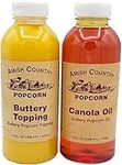 Amish Country Popcorn | Buttery Popcorn Toppings | 2 Pack - 1 Buttery Topping & 1 Canola Oil | Old Fashioned, Non-GMO and Gluten Free