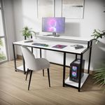 Riyan Luxiwood® Nexus Computer Table in Engineering Wood for Home & Office, Simple Style Desk, Scratch Resistance Surface, Easy to Assemble. (X-Large, White)