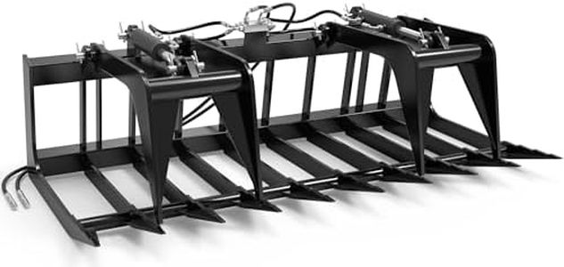 YITAMOTOR 72" Rock Grapple Rake Quick Tach Bucket Loader, Versatile Landscaping Tool with Replaceable Teeth, Rugged Design, and Broad Compatibility, Perfect for Large-Scale Tasks