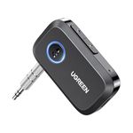 UGREEN Bluetooth 6.0 Receiver for Car, Aux to Bluetooth Adapter 3.5mm Jack, Crystal Clear Sound, Built-in Mic for Hands-Free Calls, 15H Battery Life, Compatible with Car Speaker Home Stereo Amplifier