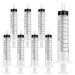 OFFCUP Plastic Syringes, 8pcs No Needle Syringe, 10ml Liquid Measuring Syringe with Luer Slip Tip for Refilling and Measuring Liquids, Scientific Labs Experiment, Feeding Pets (No Needle)