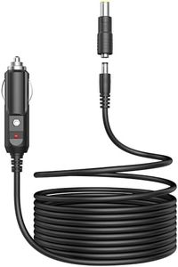DC 5.5 x 2.1mm + 7.9 x 5.5mm Car Charger Power Supply Cord, 12v -24v, 6.56 FT Car Cigarette Lighter Cable Male Plug to DC Connector, for Car DVR,Bluetooth Speakers,Camera,GPS,Laptop