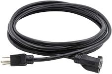 Clear Power 8 ft Indoor/Outdoor Extension Cord 16/3 SJTW, Black, Water & Weather Resistant, Flame Retardant, 3 Prong Grounded Plug, CP10122