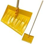 Yellow Snow Shovel Strong Spade With Wooden Long Handle For Clearing Driveways, Gardens, Pathways, Snow & Debris (1)