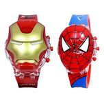 ALNA-TURA Marvel Avengers Kids Digital Watch Pack of 2 - Iron Man and Spider-Man, Watch for Kids Boys, Childrens Watch,LED Watch, Digital Watch for Kids Boys,LED Watch for Kids (AGE 3 to 10 Years)