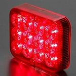 AGRISHOP 12/24V LED Rear Trailer Fog Lights Red,12LEDs Fog Lamps 2.4w,Led Fog Lights For Car Van,Fog Lights LED Trailer Rear Tail Light LED Waterproof for RV Caravan Tractor Truck Lorry E-mark