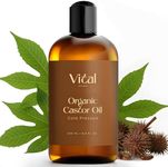 Vital Strands Castor Oil Organic & Cold Pressed – Nourishing Treatment for Hair & Skin – Eyelash & Brow Serum – Aceite de Ricino - Hexane Free, Vegan, 8oz