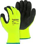 6 Pairs New HI VIZ Thermal Winter Latex Rubber Work Gloves Builders Gardening (Large)