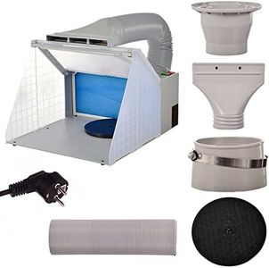 Cabine de peinture aérographe portable avec plateforme rotative - Cabine de pulvérisation avec éclairage LED