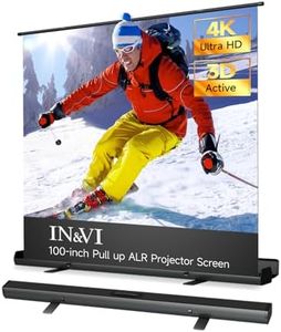 Portable ALR Manual Pull Up Projector Screen,100 in Outdoor Projector Screen 178°Viewing Angle Portable Movie Screen 3D/4K HD 16: 9 Wrinkle-Free Design for Movie Home Theater Backyard Night