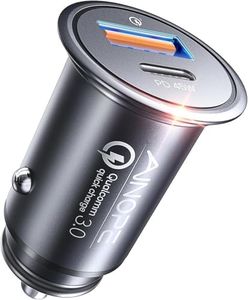 AINOPE 67.5W iPhone 16 Car Charger USB C Fast Charging,Cigarette Lighter Adapter PD&QC All Metal Mini Car Charger Adapter,Type C Car Charger for iPhone 16 Pro Max 15 14 13 12,Samsung Galaxy S25 Ultra