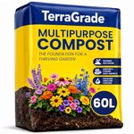 TerraGrade Multipurpose Compost 60L | Premium Potting & Garden Soil for Indoor & Outdoor Plants | Nutrient Rich Compost for Vegetables, Seeds, Seedlings & Houseplants | Moisture Retentive Root Boostin