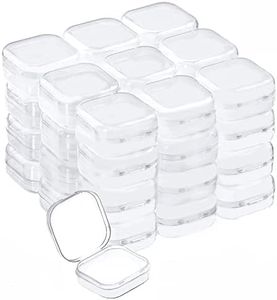 Abgream Plastic Beads Storage Containers - Mini Clear Square Box Empty Case with Lid for Earplugs, Pills, Jewelry, Hardware or Any Other Small Craft Gadgets (40 Pieces 1.37 x 1.37 x 0.7 Inches)