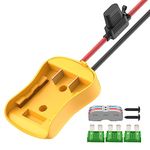 Battery Adapter for Dewalt 20V Power Wheel Battery Adapter 12 AWG Wire Battery Converters with Fuses and Connectors