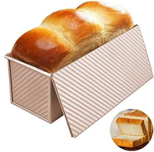 Tiamu Moulen à Pain Pullman avec Couvercle, Poêle à Pain avec Couvercle, Anti-adhésif Moule à Pain de Mie Rectangle ondulé boîte à Toast pour gâteaux, cavité de pâte, Pain de Viande, Brownies
