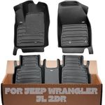 Mat Up! for Jeep Wrangler JL 2dr 2018-25 Custom Fit Floor mats, All Weather, Full Coverage 1st & 2nd Row