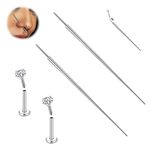 BodyAce G23 Titanium Threadless Piercing Taper, 14G 16G 18G Piercing Taper Insertion Pin, Push in Body Stretching Kit Assistant Tool for Nose Ear Navel Lip Eyebrow [18G (1.0mm)]