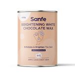 Sanfe Wax for Smooth Hair Removal - 600gm For all skin types | Removes Tan, Dead Skin, brightens & moisturizes skin | For Arms, Legs, chest, and Full body (Brightening White Chocolate Wax)