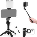 NEEWER BASICS Magnetic Selfie Stick Tripod Compatible with Magsafe iPhone Samsung Android, Portable Desk Cell Phone Stand Grip Holder Extendable with Detachable Remote for Video Recording, PA985 Black
