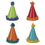 Assorted Color PomPom Mini Party Hats - Pack of 8 - Perfect for Festive Celebrations & Events