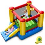 BOUNTECH Inflatable Bounce House, Bouncy House for Kids Indoor Outdoor Party with Jumping Area, Including Blower, Oxford Carry Bag, Repair Kit, Small Castle Bounce House for Toddlers Gift