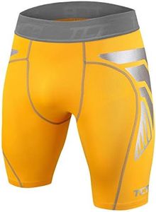 TCA Boys' CarbonForce Pro Compression Base Layer Shorts Thermal Under Gear - Yellow, Youth - Small (6-8 Years)