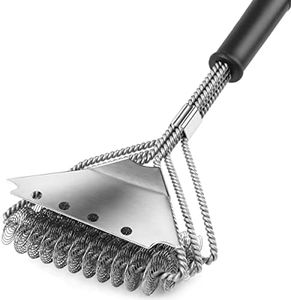 Spazzola Barbecue, VDISRR 3 in 1 Grill Brush Spazzola Per Griglia in Acciaio Inossidabile Con Raschietto,Senza Setole, Accessori Barbecue Per Pulizia Barbecue a Gas,Griglie in a Tutte