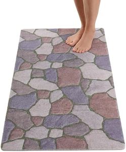 Anti Slip Shower Mat - Non Slip Shower Mats for Inside Shower - Large 47x24 Loofah Shower Floor Mat Non Slip - Bath Mat for Shower - Secure Mat Without Suction Cups (47x24 Stone Path)