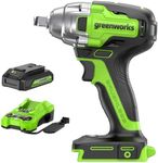 Greenworks 24V Brushless 1/2" Cordless Impact Wrench (3 Speed / 300 ft.-lbs. / LED Light), 2.0Ah Battery and Charger Included