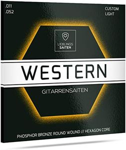 Gitarrensaiten Westerngitarre - Premium Stahl-Saiten für Westerngitarren - 6 Saiten Set