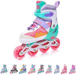 Inline Skates 4in1 Children's Kids Inliners Roller Skates Roller Blades Quad Skates Carbon Children's Inline Skates Adjustable Shoe Big Wheels